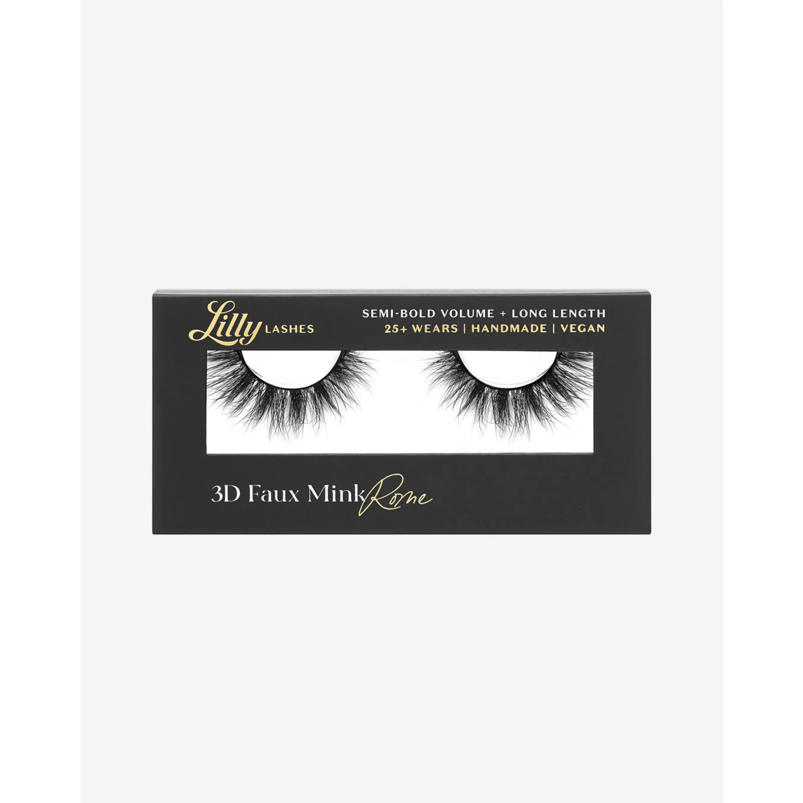 Rome in 3D Faux Mink False Lash Semi-Bold Volume + Long Length Eyelashes Makeup