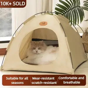 Portable Pet Tent House for Indoor & Outdoor Use Easy Access Cat Nest Without Door Flap Foldable Design Durable Material Suitable for All Seasons - Enclosure