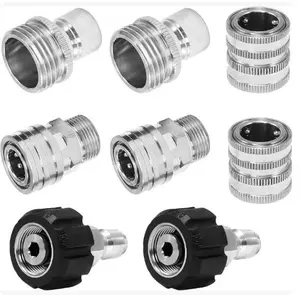 Ultimate Pressure Washer Adapter Set, Stainless Steel Universal Fittings, M22 Swivel to 3/8 Inch Quick Connect, 3/4 Inch to Quick Release, 8-Pack, father's day gift
