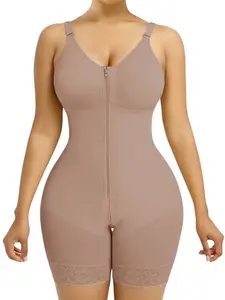 1 Count Women's Underwear Anti-Slip with Zipper Shapewear Fit Bodysuit,Solid Color with Zipper Crotch Detachable Shoulder Strap Body Shaperwear,Fajas,Tummy Control Butt Lifter Jumpsuit,Colombianas Shapewear,Suitable For Daily Wear Or Party