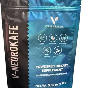 V-NeuroKaffé VitalHealth Functional Coffee Powder Drink - Ganoderma, Ginseng, Vitamins, 150g, Cholesterol-Free Natural Beverage