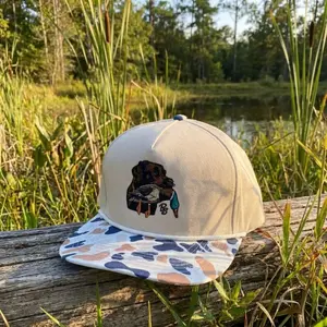 Southern Fetch Hunting Trucker Hats – Buck Skull & Waterfowl Dog Embroidery Camo Pattern Brim Snapback  Adjustable Multicolor Blank Collection Gift for Him Her