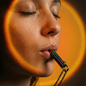 Anxiety Relief Breathing Necklace Mindful Meditation Tool for Stress & Panic Attacks Stainless Steel Calming Jewelry for Women & Men