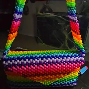 Rainbow Beaded Handbag - KANDI PURSE Vibrant Colors, Durable Design, Perfect for Everyday Use