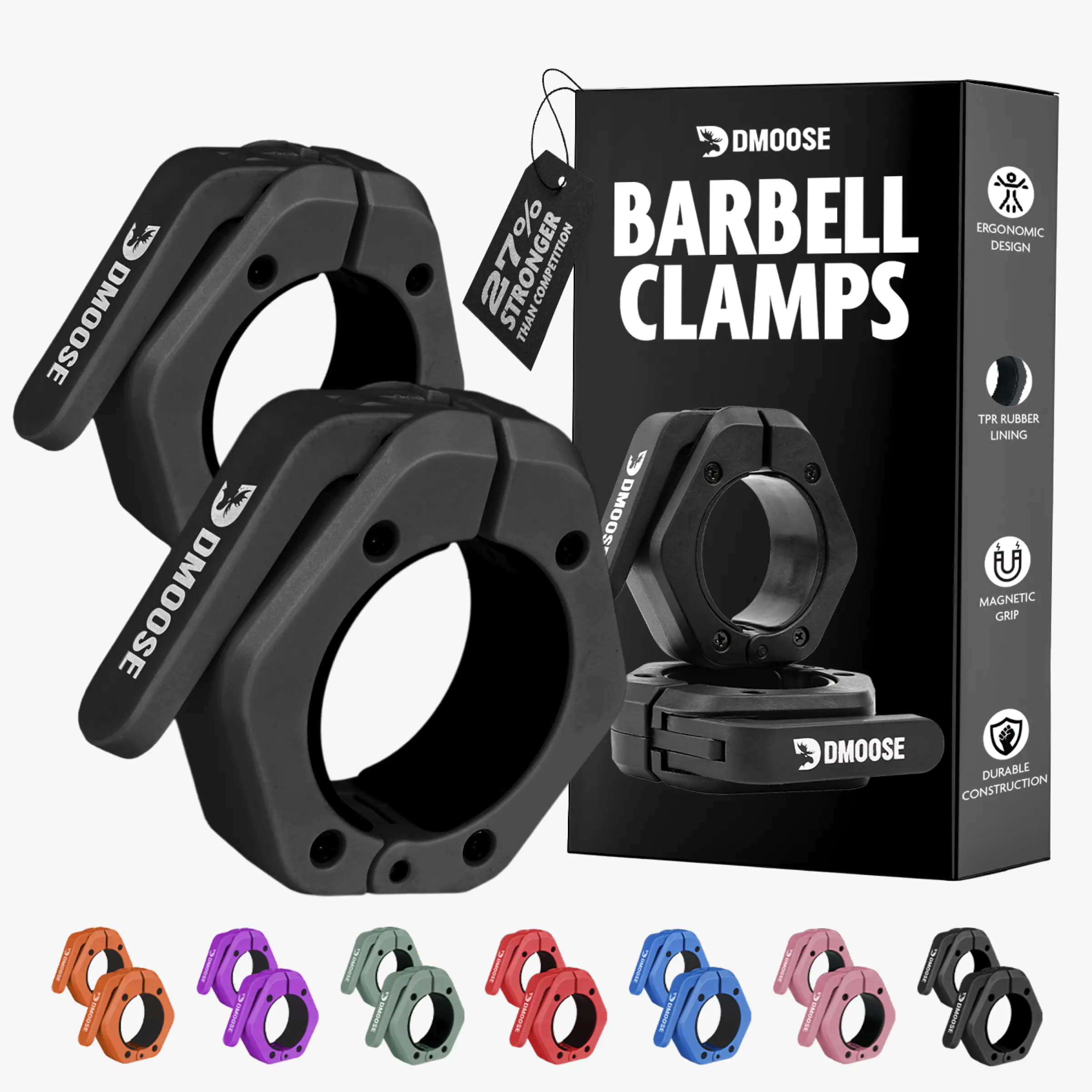 Olympic Barbell Clamps – Magnetic Grip, Advanced Locking, 2-Inch Olympic Barbell Clamps – Magnetic Grip, Advanced Locking, 2-Inch
