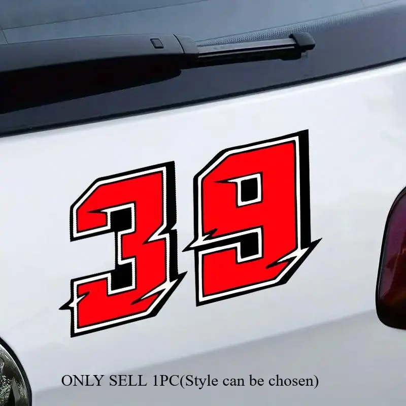 Trendy Racing "Number Mark" Stickers, Sticker For Cars, Lightning Number High-contrast Graphic Car Side Window Decals, Automobile decals, Sharp Lines, Suitable for Motorcycles, Suitcases and More, Show Racing Taste, Personalized Decals
