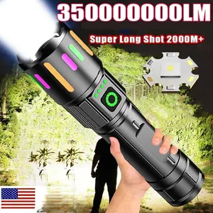 350000000 LM Super Bright LED Tactical Flashlight Rechargeable LED Work Light