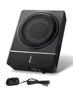 VEVOR 8" 240W Underseat Car Subwoofer, Slim Powered Car Subwoofers Under the Seat, Low Profile Audio Sub Built-in Amplifier, High/Low Level Input & Volume Controller for SUVs, Car, Truck, RV