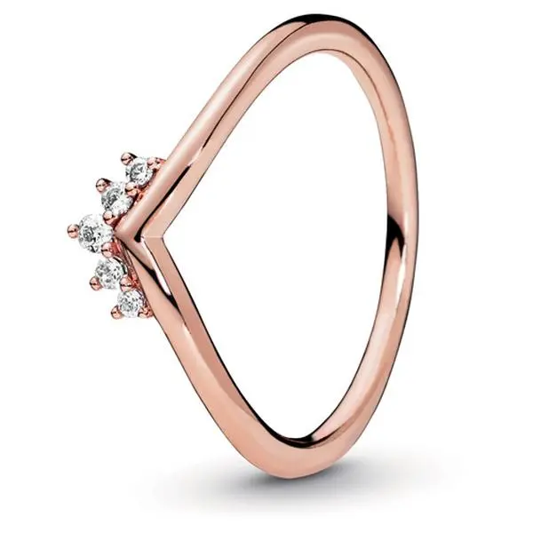 PANDORA Tiara Wishbone Ring 188282CZ, One Size, Everyday Wear