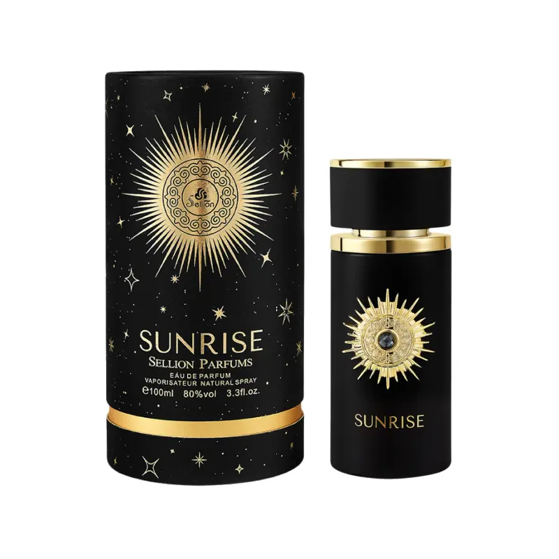 Sellion Sunrise EDP - 3.9 fl oz Men's Woody Amber Fragrance, Glamorous Fragrant Fruit-Flavored Bottle-Shaped Daily Use Fragrance, Luxurious Long-Lasting Tropical Woody Aroma-Boosting Elixir, Single Perfume & Deodorant Gift, Glamorous Men's Fragrance