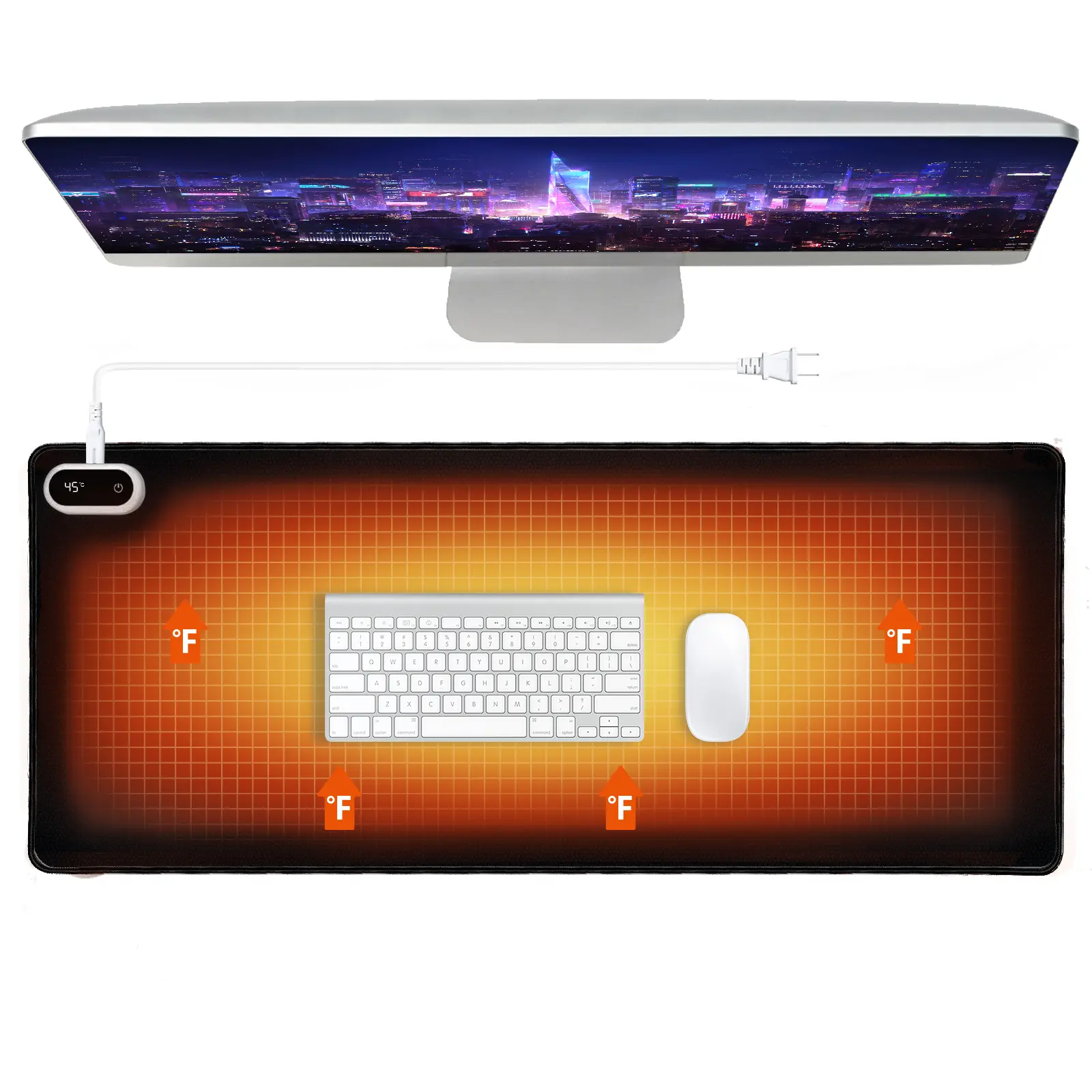 Heated Desk Pad, Heated Mouse Pad- 31.5 x 13 inch, Heated Desk Mat, Desk Warmer with 5 Heat Levels & Auto Shut-Off - Ideal for Office and Home