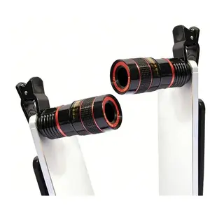 Applicable to all models1/2pcs Cellphone Telescope 8 Times High Definition Monocular Telescope Mini Portable Focusing Telescope with Clip Cover Cleaning Cloth for Bird Watching Hunting Camping HIking