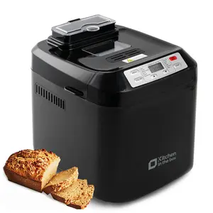 Kitchen in the Box 2lb Bread Maker, 12-in-1 with Auto Fruit Nut Dispenser, Gluten-Free Settings, 13H Delay Timer, Nonstick Pan, Keep Warm Function, White
