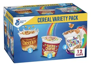 General Mills Cereal Cups, Variety Pack, 12 Pack.