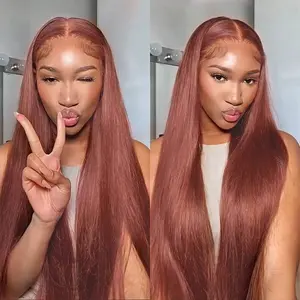 Celie Hair Copper Brown 6×5 Glueless Wig 180 density Snug Fit Straight & Body Wave Wear & Go Glueless Wig Human Hair