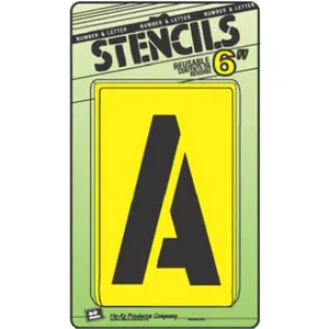 Hy-Ko Products ST-6 Heavy-Duty 6 in. Letter & Number Stencil Set, Blister Carded, Includes Letters A Through Z, Durable Stencil Board