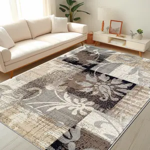 A minimalist-style home carpet, Floral area rug, Floral pattern rug, machine-washable and fade-resistant, soft and durable, suitable for holidays and spaces including hotels, offices, sofas, bedside, kitchens