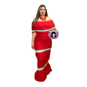 Vestido Campesino liso tricolor