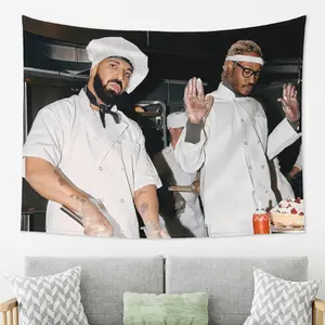 Drake And Future Tapestry For Dorm Room, Party Background, Art Poster Decoration, Bedroom Wall Decoration, Seasonal Decoration, Bedroom Living Room Gift