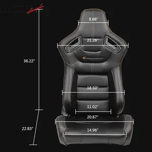 Racing Seat for Universal Reclinable Right Passenger Side Dual Slider