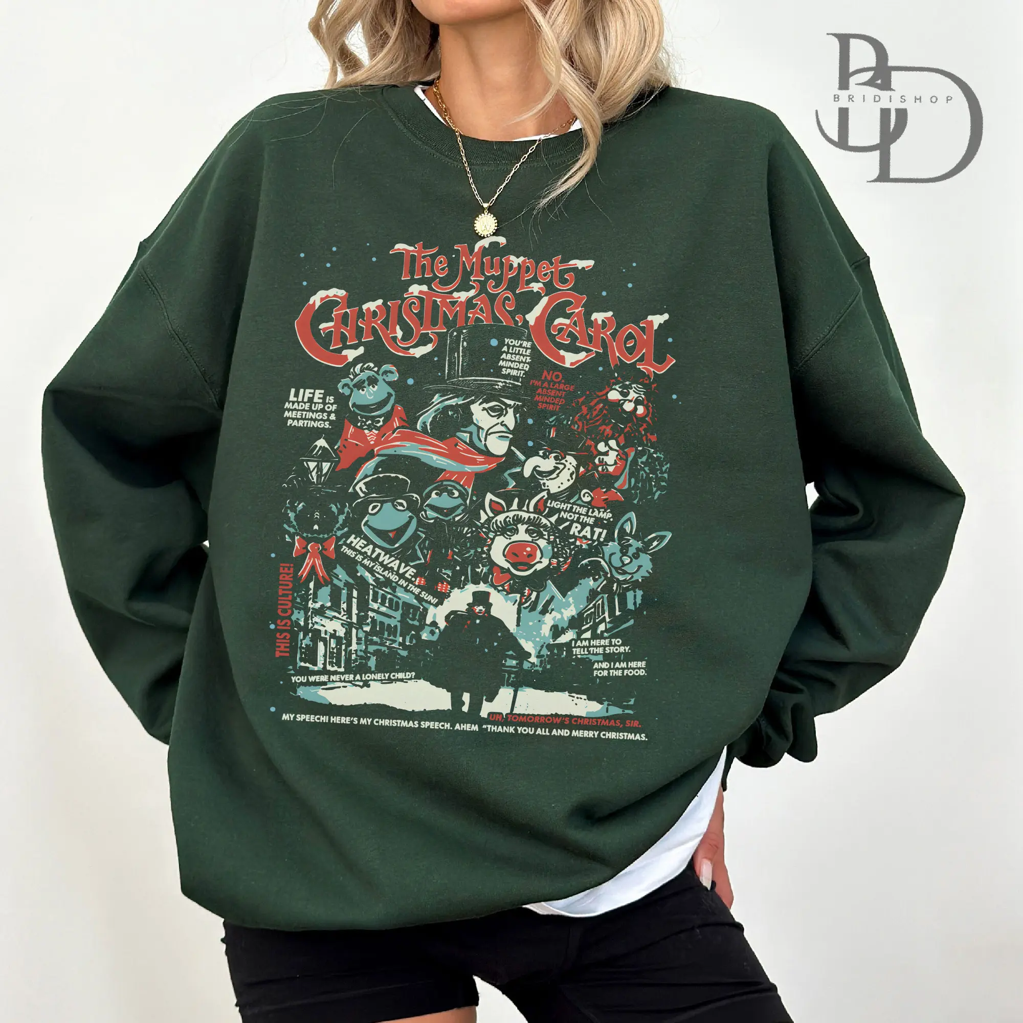 Retro 90s Muppet Christmas Carol Sweatshirt, Kermit, Gonzo & Miss Piggy Xmas Tee, Mickey's Very Merry Christmas Party 2024