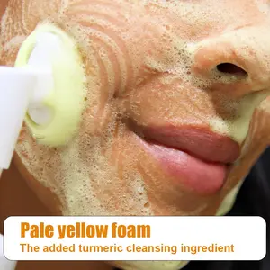 NEW - Veecent 150ml Turmeric + Kojic Acid Foaming Facial Cleanser + Silicone Brush Cleansing Skincare