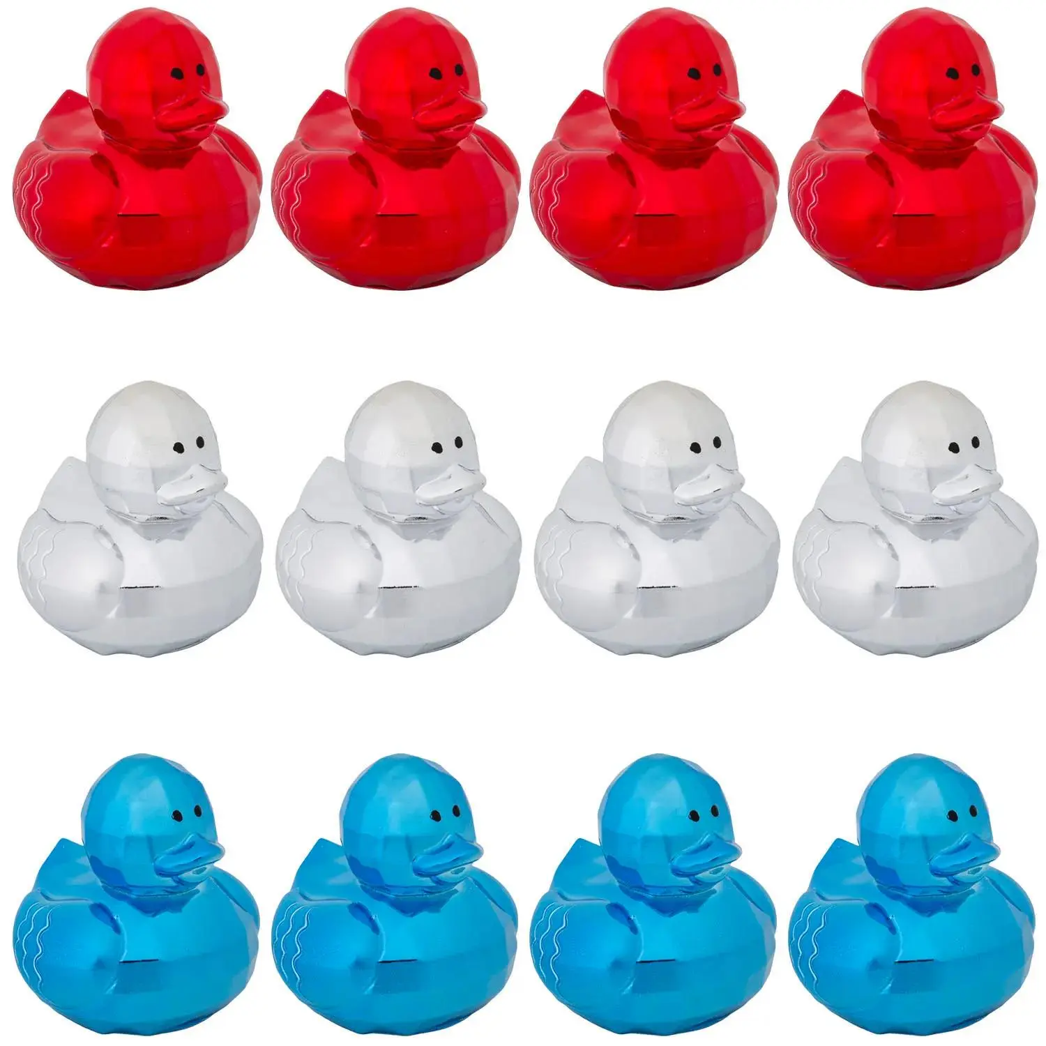 Patriotic Disco Ball Rubber Ducks - 2", 12 Pcs
