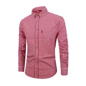 Men's Stylish Checkered Pattern Shirt, Casual Breathable Lapel Button Up Long Sleeve Shirt Top For City Walk Street Hanging Outdoor Activities Checked