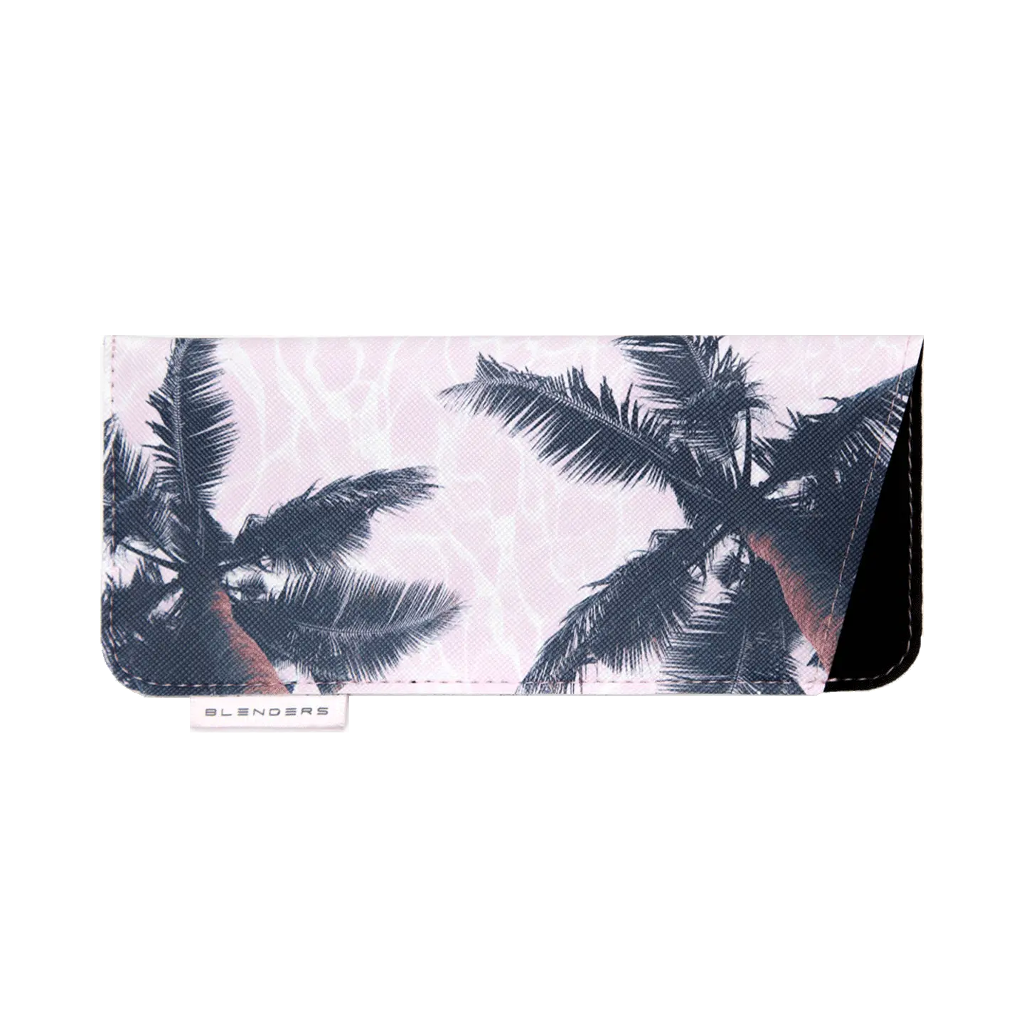 Blenders Eyewear Shoreline Sleeve - Tropical Palm Print Oxford Fabric Sunglass Case with Velvet Lining for Scratch Protection & Beachy Vibes