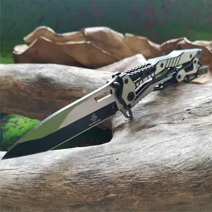 Skeleton Design Mechanical Folding Knife with All-Steel Construction and Oxford Cloth Bag for Tactical Hunting and Everyday Use slim pocket