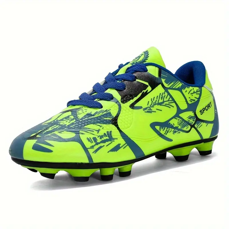 Boy's Non Slip Football Cleat With Spikes, Professional Comfy Outdoor Breathable Soccer Cleats & Shoes For Training Competition