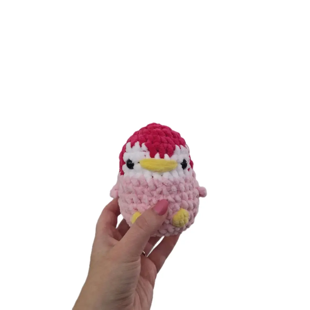 Penguin plushie crochet amigurumi pink handmade