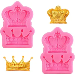 2 count Crown Fondant Molds  3D Crown   Molds for Cake Decorating Cupcake Topper  Sugar Craft Gum Paste Clay Crafting Projects