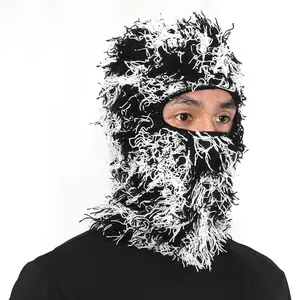 Balaclava Face Mask for Men and Women One Size Distressed  Full Face Knitted Ski Mask,Windproof Cool Snowboarding Motorcycle UV Protection Hat