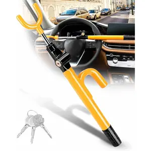 Steering Wheel Lock - Anti  Device with Adjustable  Wheel Lock, 3  (Yellow)