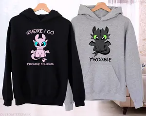 Toothless And Light Fury Couple Matching Hoodies Graphic Hoodie Casual  Fleece Fabric Pullover Hooded Sweatshirt for Women for Men, Perfect Gift