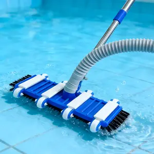 14 Inch Pool Vacuum Head with Side Brushes, Heavy Duty for Swimming Pool Floor Cleaning, Weighted Vacuum Cleaner Attachment for Backyard Pools, Rectangular Swimming Pool, Spas and Swimming Pool Maintenance