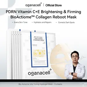 Oganacell PDRN Bio Actiome Vita Toning Hydrogel Collagen GelMask (5 sheets) | Salmon DNA, ColorChanging, Collagen, FacialMask, Korean Skincare