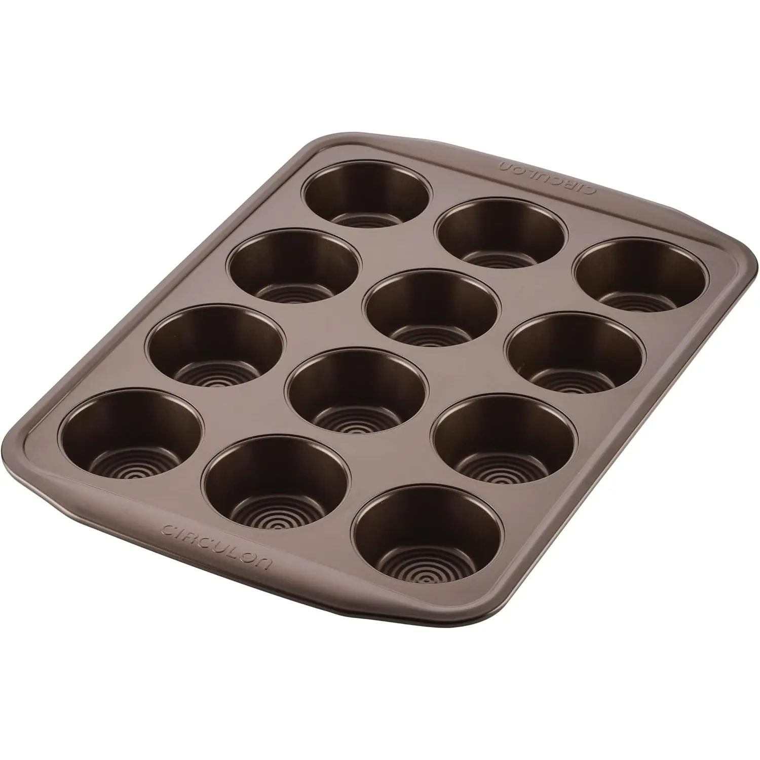 Circulon Nonstick Bakeware 12-Cup Muffin Tin, Brown, Steel Meyer Corporation