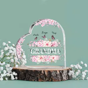 Personalized Mom/ Grandma And Kid Names Heart Acrylic Plaque, Custom Mother's Day Gifts From Kids, Christmas Gift For Mom, Grandma, Custom Kids Names, Nana Gift, Mama Gift