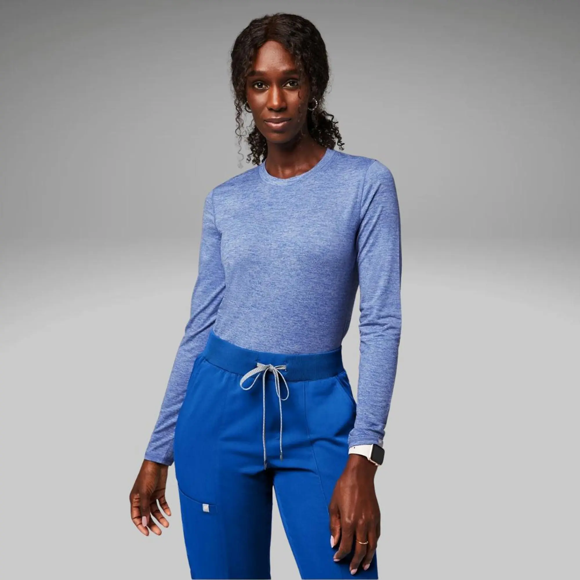 Fabletics Women's Core Long-Sleeve Under Scrub Top, Spandex Underwear for Women, Long-Sleeve Medical Underscrub Layer