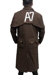 Fall New Vegas Out NCR Ranger FO A7 Long Duster Faux Leather Coat Jacket