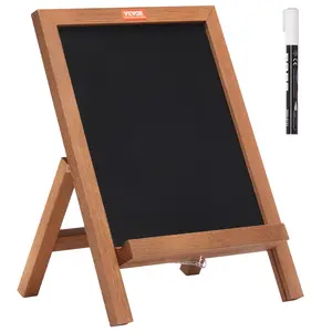 VEVOR Tabletop Chalkboard Sign, Message Signs with Chalks, Freestanding Framed Memo Board, Vintage Wooden Magnetic Chalk Board, Rustic Brown Chalk Boards, 10"x14", For Kitchen, Home Decor, and Wedding