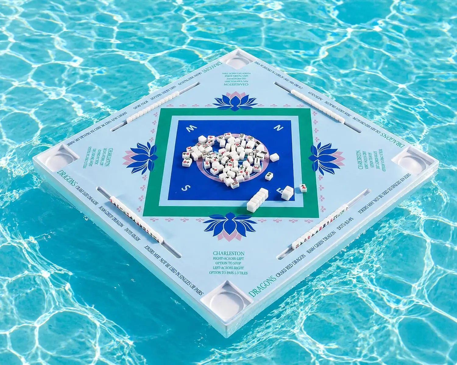32x32 Inch Large Mahjong Floating Game Table for Pool Swimming Pool and Hot Tub Float Board for Mahjong Card Games Dominoes Poker Adults Pools Game Tray for Summer Beach Indoor Outdoor