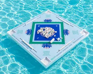 32x32 Inch Large Mahjong Floating Game Table for Pool Swimming Pool and Hot Tub Float Board for Mahjong Card Games Dominoes Poker Adults Pools Game Tray for Summer Beach Indoor Outdoor