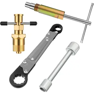 4 Pcs Angle Stop Wrench Kit Plumbing Tools, Olive Ring Removal Tool with Diameters of 1/2, 3/4, Compression Sleeve Puller Tool for 1/2 Compression Fittings for Install Angle Stop Nut Heavy Duty Hardware Industrial