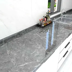 Marble Stone Pattern Self Adhesive Wallpaper, Waterproof Kitchen Countertop Sticker, DIY Decorative Wallpaper for Home Kitchen Living Room Bathroom, Modern Design