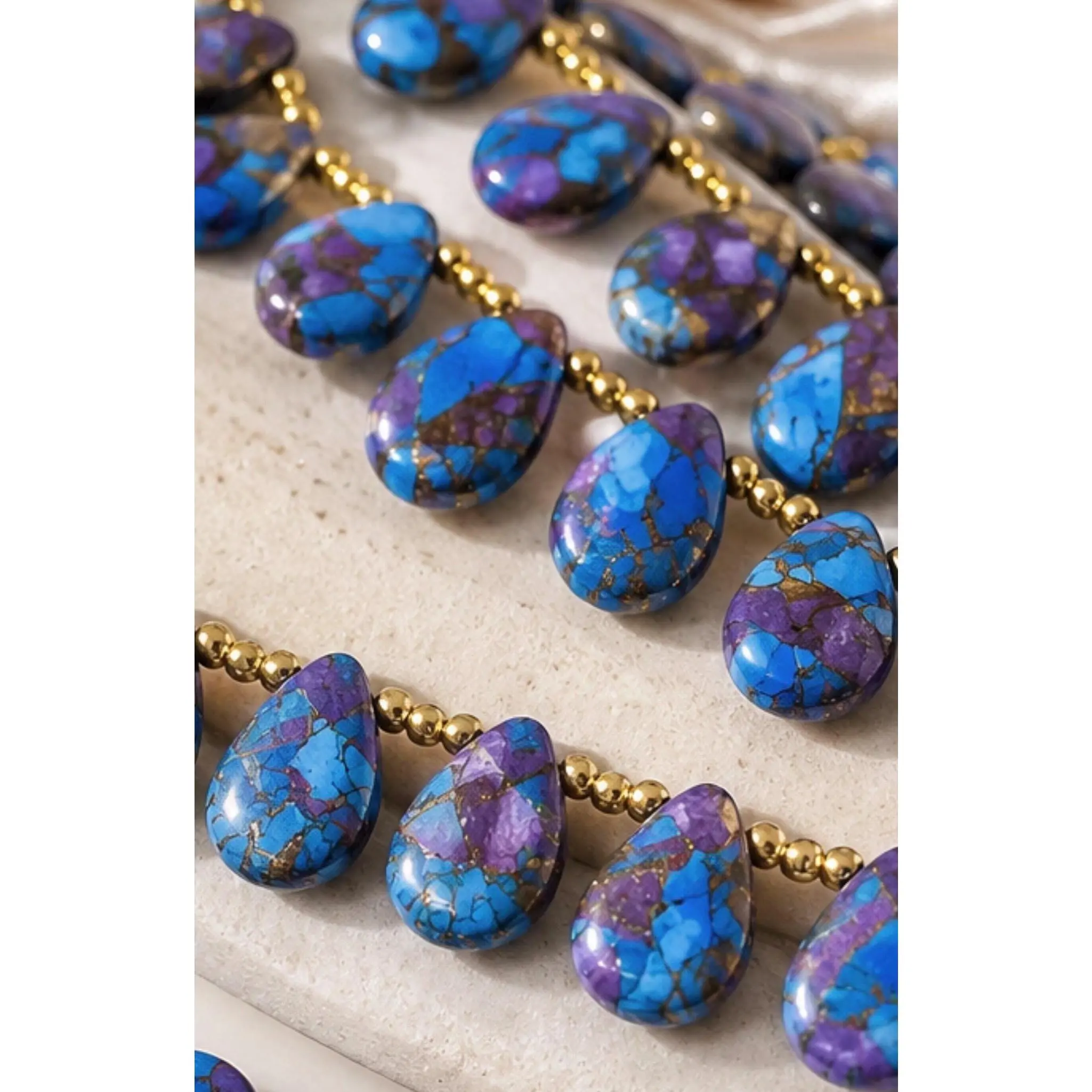 Mojave Copper Turquoise Beads, Gemstone Beads, Healing Crystal Beads, DIY Jewelry Making Supplies, Bulk Wholesale Beads, 8" Strand
