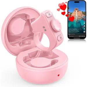 P-RDC011  TikTok Scrolling Ring for iPhone/Android/iOS, Page Turner for Kindle App on iPad Bluetooth Scroller Remote Camera Shutter (Pink)