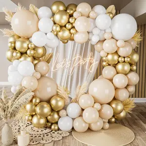 Sand White and  Balloon Arch Kit, 171 count White Nude Neutral Beige Metallic  Different Size Balloons for Boho Wedding  Bridal Shower Engagement Birthday Party Decorations Backdrop